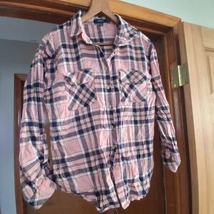 Ambiance Pink and Blue Plaid Casual Shirt